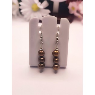 Chocolate Brown Freshwater Pearl Earrings